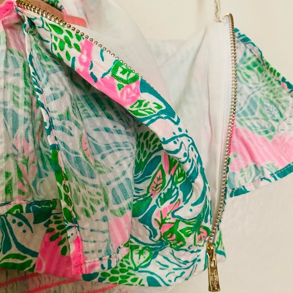 Lilly Pulitzer Kasida One Should Ruffle Crop Top Women’s Size 2 Botanical Green - Picture 9 of 9